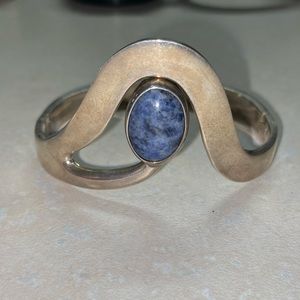Blue lapis sterling silver bracelet
